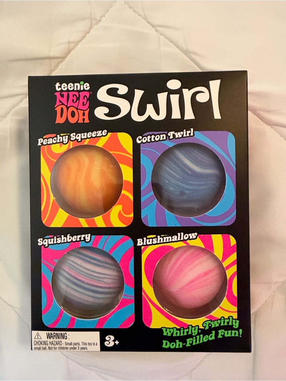 teenie NEE DOH Swirl Peachy Squeeze, Cotton Twirl, Squishberry & Blushmallow Set